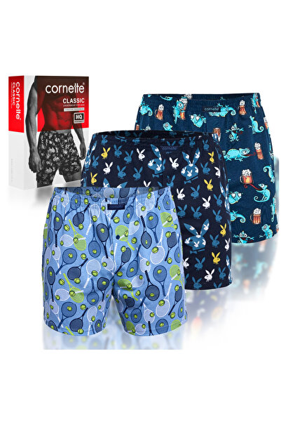 Cornette Men's Cotton Boxer Shorts, Cornette, Logo, Classic Loose Fit, set of 3 pieces.