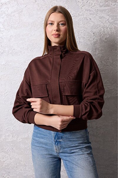 Maison La Femme Kadın Fermuarlı Dik Yaka Rahat Kesim Ceket