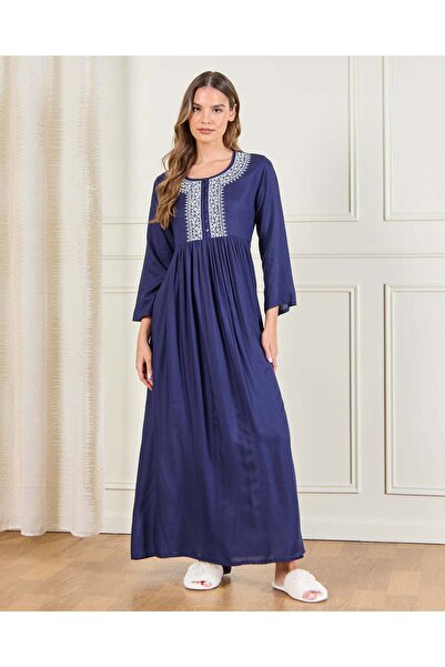 REDTAG Women Navy Embellished Nightgown