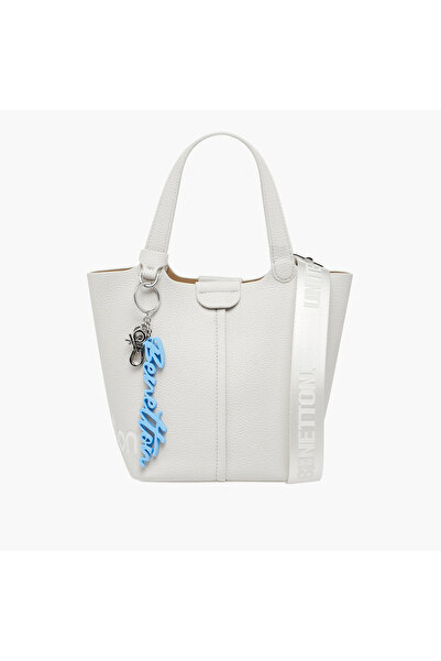 United Colors of Benetton UCB Textured Mini Tote Bag with Bag Charm