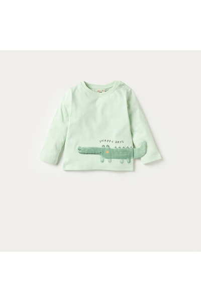 Juniors 3-Piece Crocodile Print Long Sleeve T-shirt and Pants Set