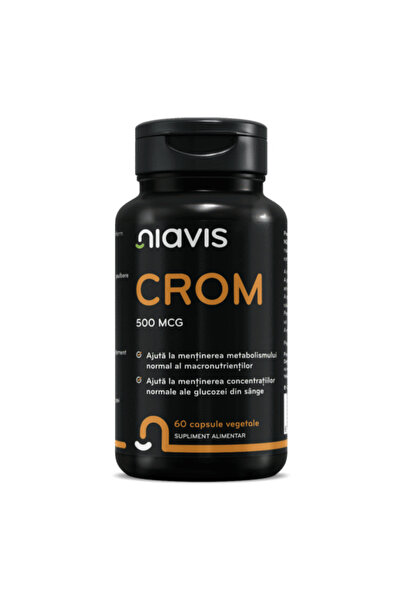 Niavis Crom 500mcg 60 capsule - Supliment Minerale, Control Greutate, Metabol...