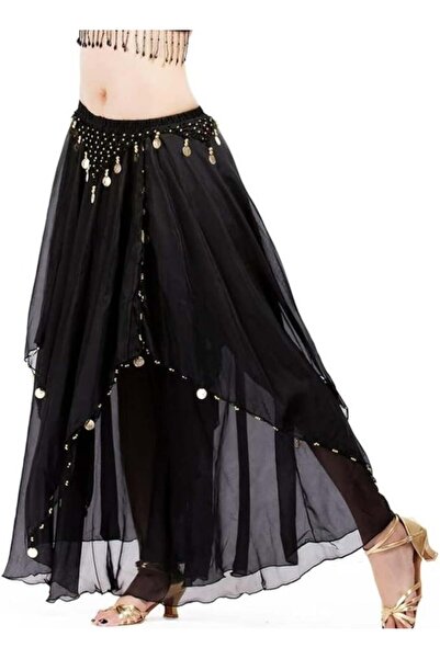 Generic Women Belly Dance Chiffon Skirt with Coins