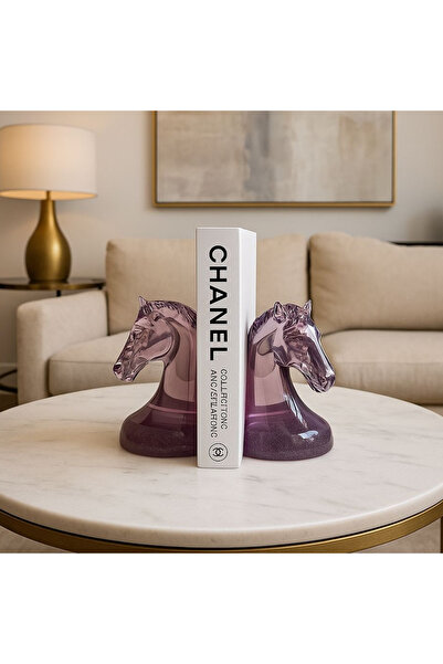 Ritzy Dekor Dekoratif Epoksi At Kitap Tutucu - Mor