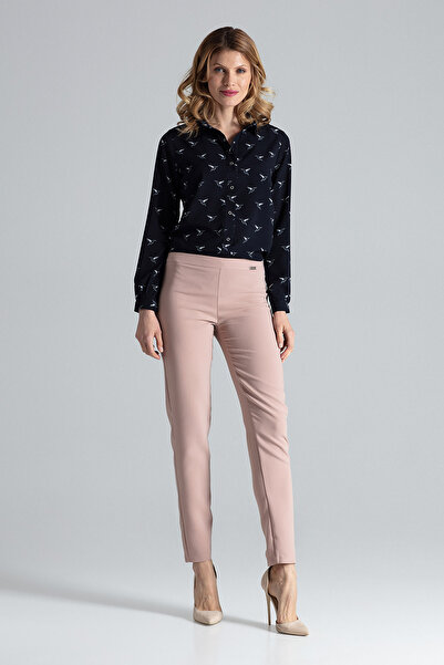Figl High waisted slim fit pants - pink pants for women M328 size S