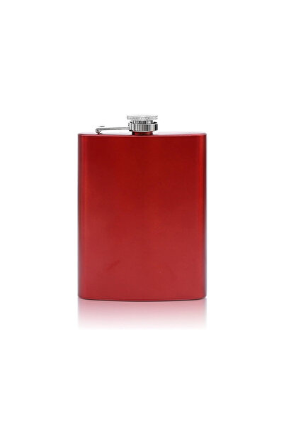 zola Pocket metal bottle for drinking, red, 240 ml, 13,5x9 cm