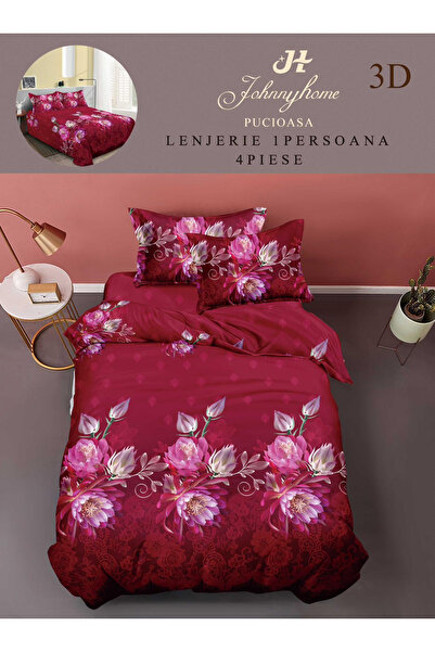 FIONNA.RO Satin Cotton Underwear 1 Person 3D - Raspberry Red Floral