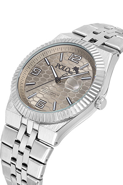 Polo Air Double Clip Lens Calendar Men's Wristwatch Silver Metallic Color Pl-7030E7X