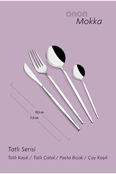 onon Sofrada Moda Mokka 4-Piece Dessert Set 18/0