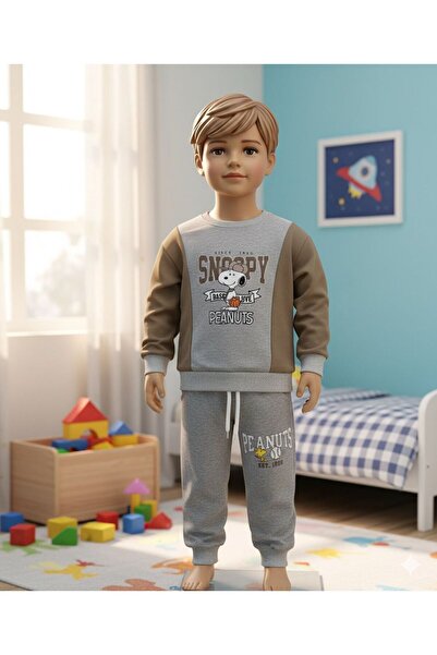 Mişsa Bebe Children's Tracksuit Printed Trend Cotton Set with 2-String Pockets