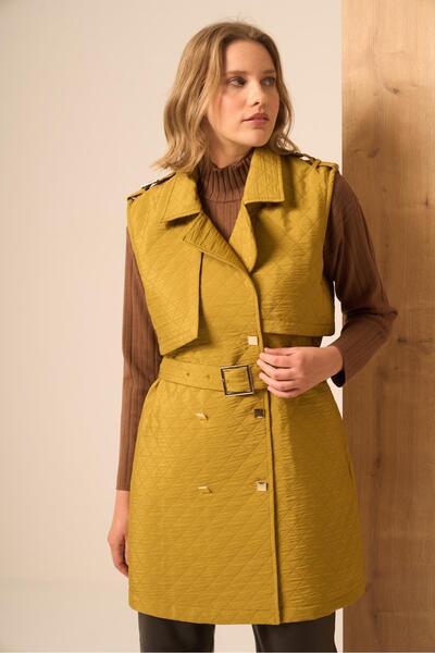 FTZ WOMEN Women's Quilted Vest Oil Green 31240