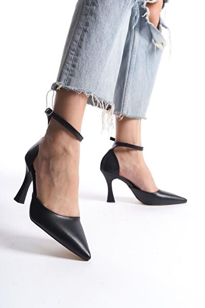 Gökhan Talay Jany Black Skin Medium Heels (8 cm) Classic Heels Shoes