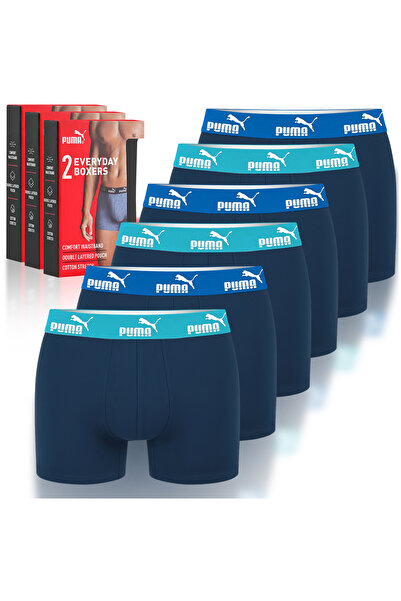 Puma Men's Cotton Boxers, Puma, Logo, Blue Navy, set of 6 pieces