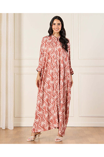 REDTAG Women Red Printed Kaftan Dress