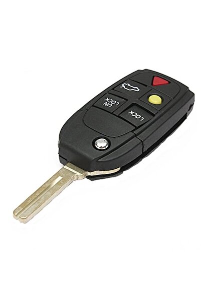 Volvo Carcasă cheie tip cuțit compatibilă cu XC90 - 5 butoane, neagră