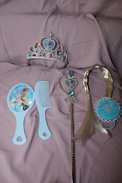 Kudi Frozen taç bide aynalı tarak seti