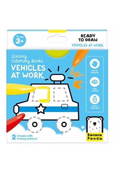 Banana Panda Carte de colorat pentru bebelusi Ready To Draw, Vehicule la lucr...