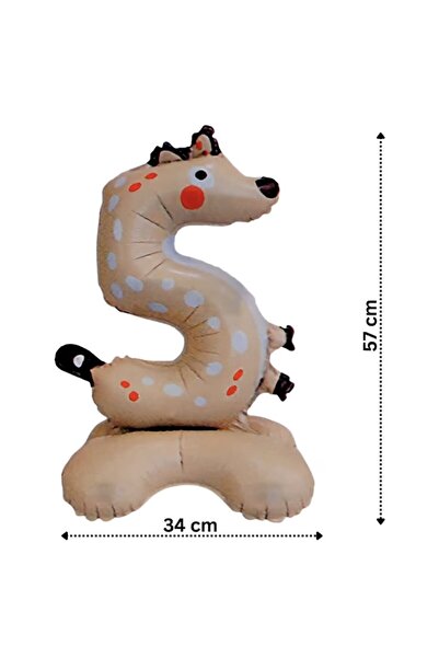 ERMA Smart Foil Number Balloon with Animal Prints (Number 5) 57x34 cm