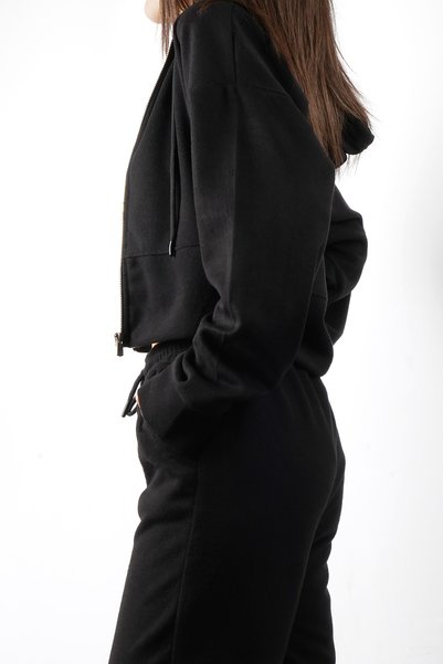 Femira Magaza Women's Black Thessaloniki Fabric Tracksuit Set