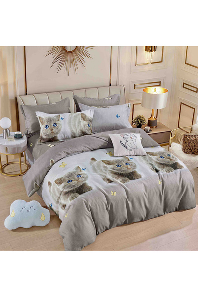 FIONNA.RO Finet Bed Linen 1 Person - Blue-Eyed Kitten
