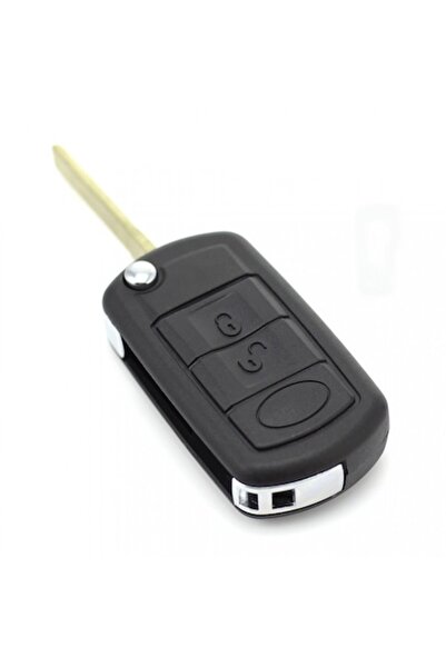 OEM Carcasă cheie rabatabilă compatibilă cu Land Rover, cu 3 butoane, neagră, stil BMW