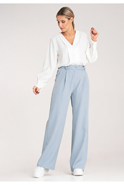 Figl Elegant High Waisted Pants - High Waisted Wide Leg Pants - Blue Pants M1129 L/XL