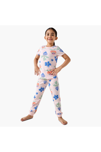 Juniors Printed T-shirt and Pyjamas - Set of 3