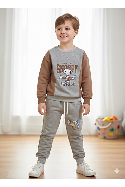 Mişsa Bebe Children's Tracksuit Printed Trend Cotton Set with 2-String Pockets