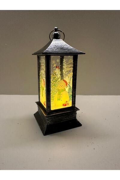 CHANCE GİFT Led Lighted Christmas Lantern Snowman Themed Christmas Lantern Tree Ornament Decorative Lighted Ornament