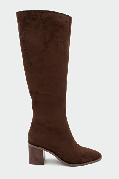 LAMİNTA Γυναικείες μπότες με τακούνι Volera Bitter Brown Suede