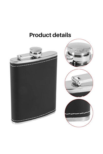 zola Pocket metal bottle, for drinking, black, 270 ml, stainless steel, 14.7x9.5 cm