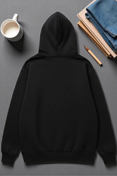 uyguntarz Unisex Colorful Ribbon Printed Hooded Sweatshirt