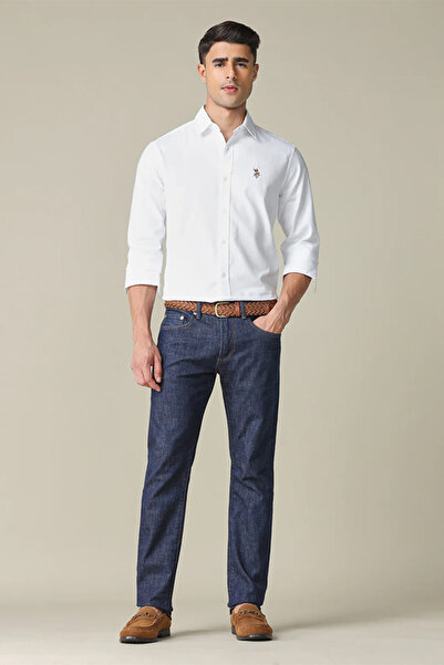 U.S. Polo Assn. Mens White Solid Tailored Fit Shirt