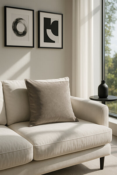 Premier Home Plain Velvet Cushion Cover Stone V1 50X50