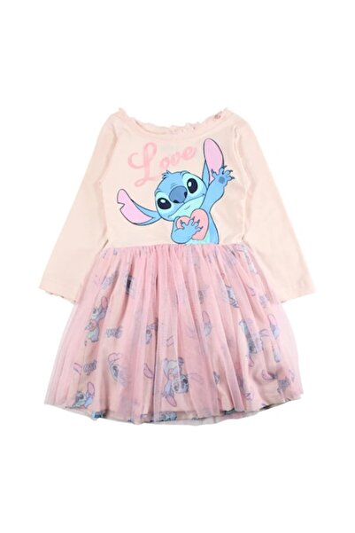 Lilo & Stitch - Rochie pentru fete, imprimeu cu personaje, bumbac, roz deschis