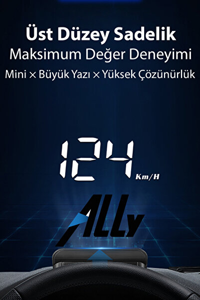Ally M3 HUD OBD2 Head-Up Display Dijital Hız Göstergesi GPS Destekli OBD -Alarmlı Ön Cam Ekran Projektör