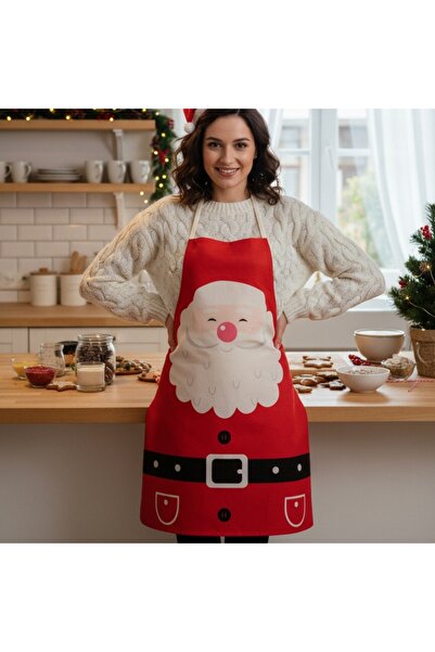 OEM Kitchen apron for cooking or baking, Santa Claus pattern, practical, polyester, 71 x 57 cm, MOS1-1
