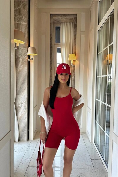 lytonstore Red Strap Shaping / Sculpting Multi-Purpose Suitable for Daily Use Sports Flexible Shorts Overalls