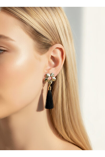 Candy Nuveria Gece Püsküllü Altın Kaplama Küpe