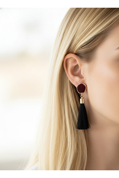 Candy Nuveria Gece Püsküllü Altın Kaplama Küpe