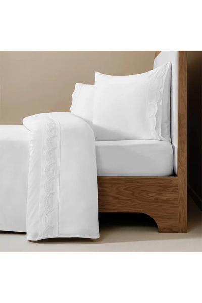 Penelope 100% Cotton 200 Tc Duvet Cover Set 240X220 cm White - Alba Series