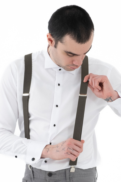 ELROZO حزام بنطلون رجالي بـ 4 مشابك قابل للتعديل ومرن