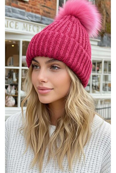 LAGRANZE Women's Softtouch Pompon Beanie