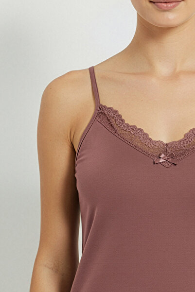 HNX Cotton Collar Lace Thin Strap Women's Tank Top