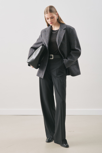 Manuka Norris Wool Blazer Jacket Gray Check