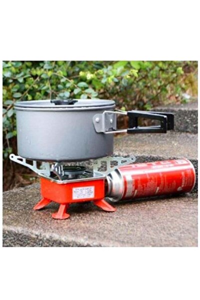 NEONI Portable Butane Gas Stove - Folding Stainless Steel (Red)