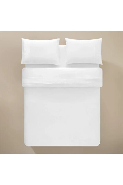 Penelope 100% Cotton Percale Duvet Cover Set 260X240 cm White - Juana Series