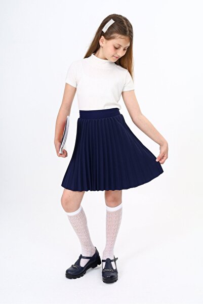 Toontoy Girl's Regular Fit Pleated School Skirt