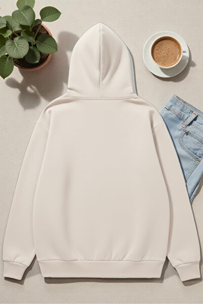 uyguntarz Unisex Red Mon Cheri Printed Hooded Sweatshirt