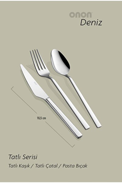 onon Sofrada Moda Deniz 3' lü Tatlı Takımı 18/0
